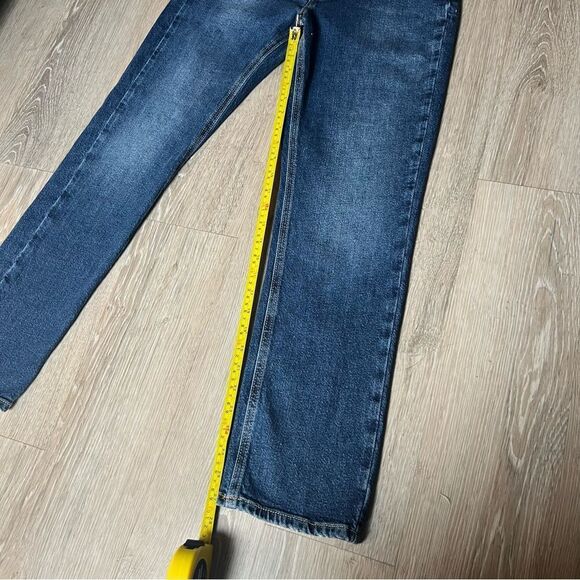 Guess Girly High Rise Waist Straight Ankle Denim Jean Leather Patch 29 x 27.5” - Picture 6 of 14